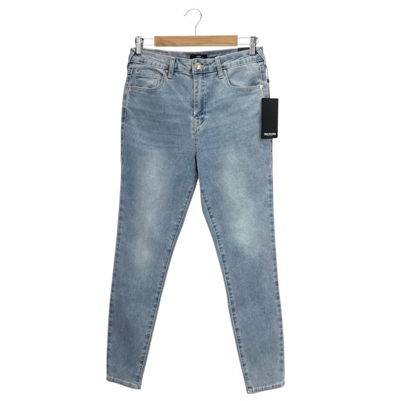 True Religion Jeans Halle High Rise Super Skinny Fit Light Bliss Wash 28/6 NWT - Picture 2 of 8